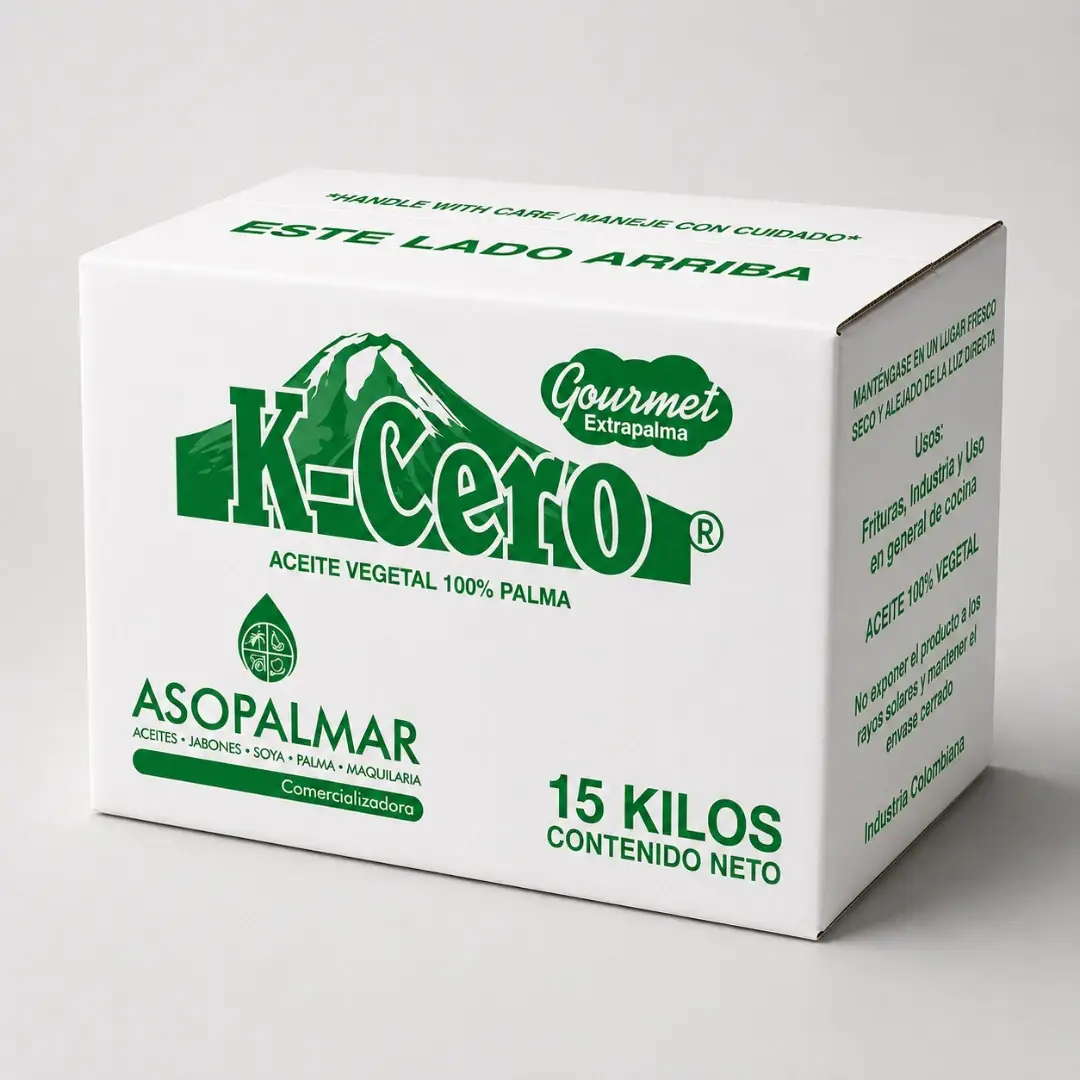 K-Cero Aceite Vegetal 100% Palma, caja verde 15 kilos